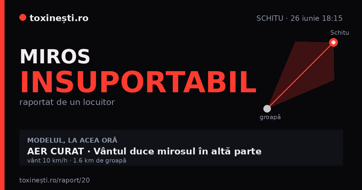Miros insuportabil la Schitu · 26 iunie 18:15