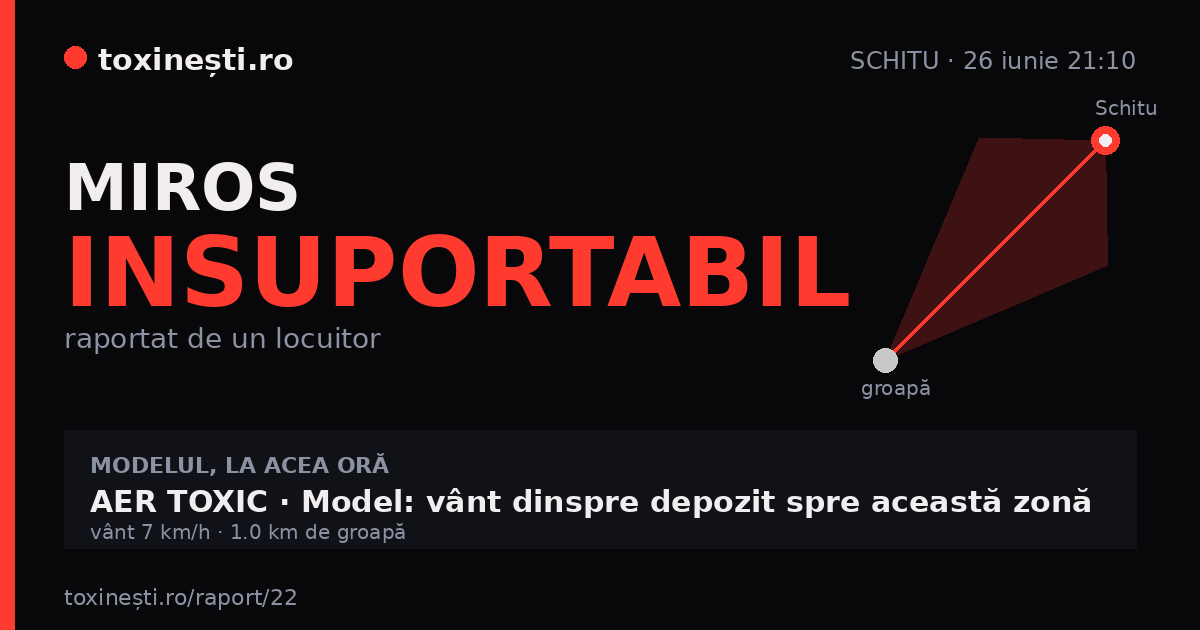 Miros insuportabil la Schitu · 26 iunie 21:10
