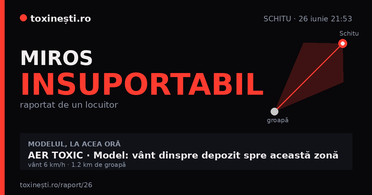 Miros insuportabil la Schitu · 26 iunie 21:53