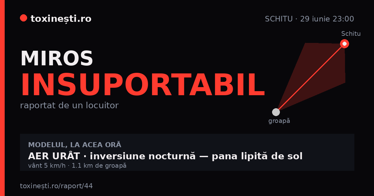 Miros insuportabil la Schitu · 29 iunie 23:00