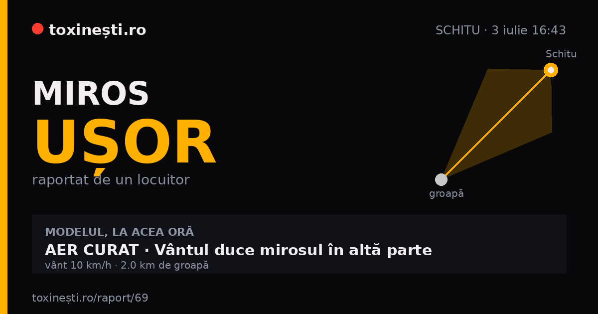 Miros ușor la Schitu · 3 iulie 16:43