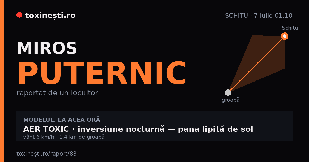 Miros puternic la Schitu · 7 iulie 01:10