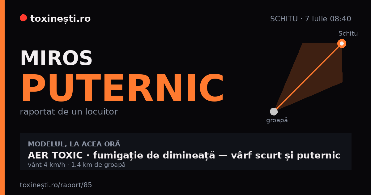 Miros puternic la Schitu · 7 iulie 08:40